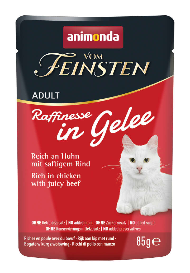 animonda Katzen-Nassfutter Vom Feinsten in Gelee Huhn+Rind